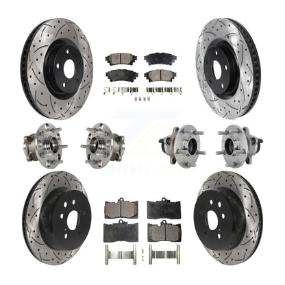 Kit de rotor et de plaquettes de frein revêtus de roulement de moyeu avant et arrière (10 pièces) pour Lexus GS350 RC30