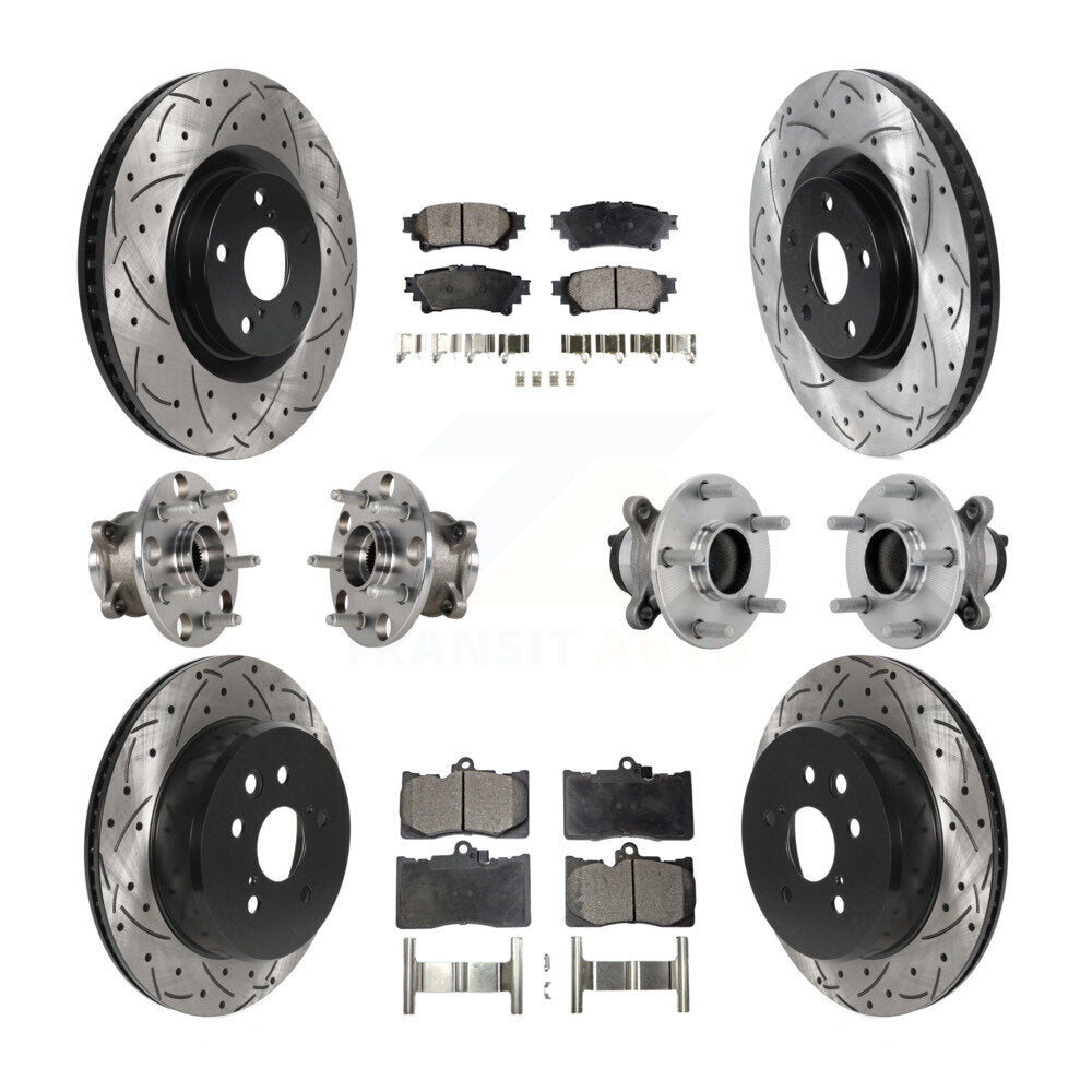 Kit de rotor et de plaquettes de frein revêtus de roulement de moyeu avant et arrière (10 pièces) pour Lexus IS300 IS35