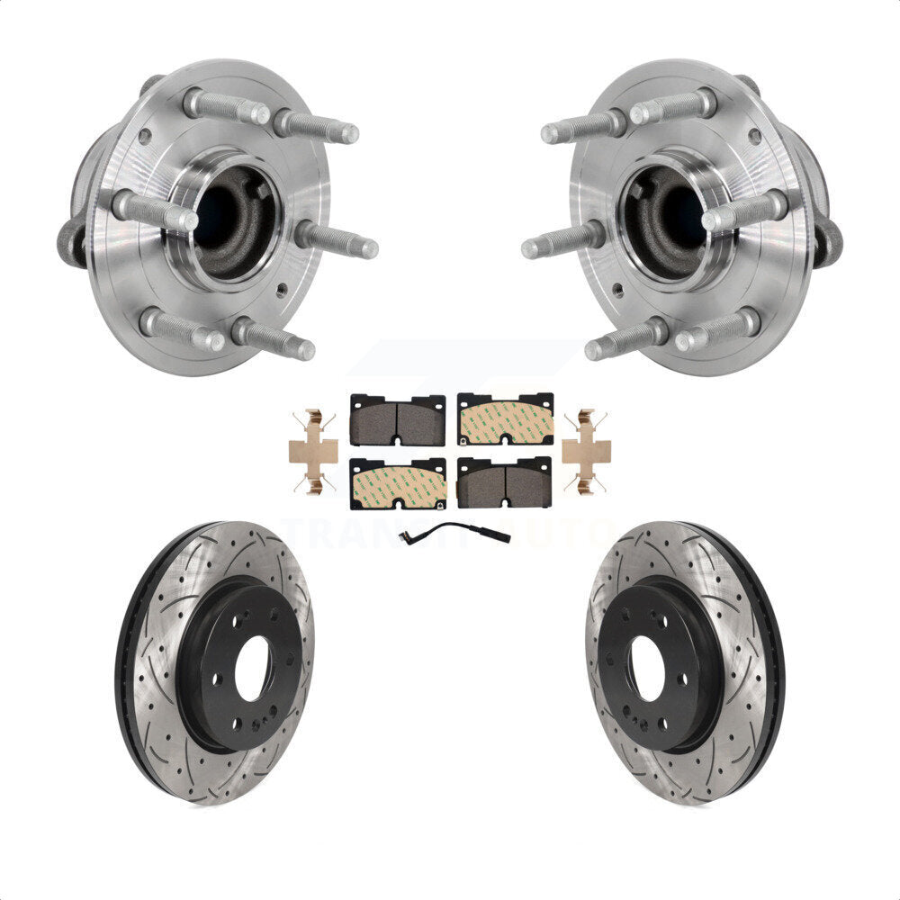 Kit de plaquettes de Rotor de frein, roulement de moyeu avant, fente de perçage, pour Chevrolet GMC Silverado X