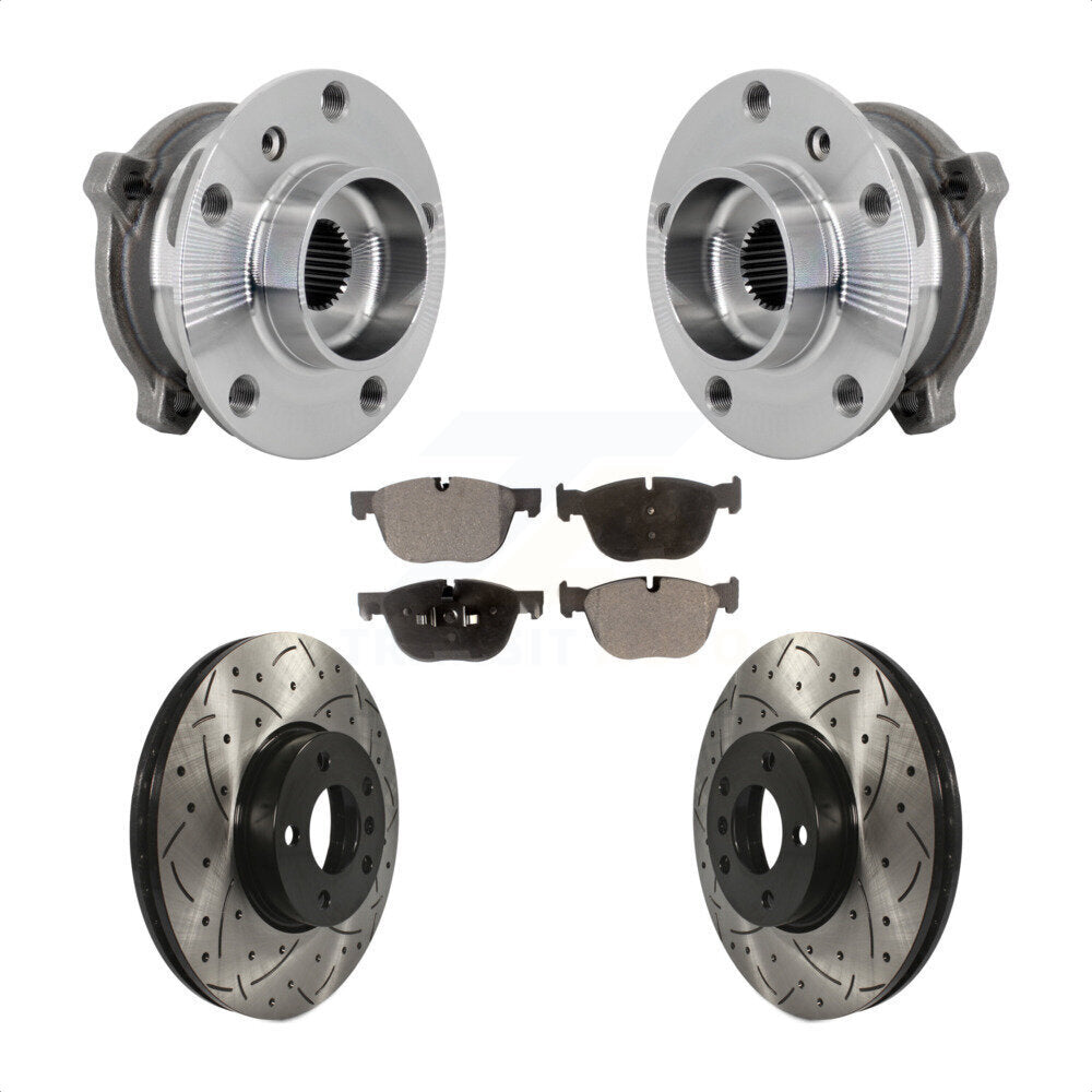 Kit de plaquettes de Rotor de frein, roulement de moyeu avant, fente de perçage, pour BMW X5 X6 M12 x 1.25 Threa