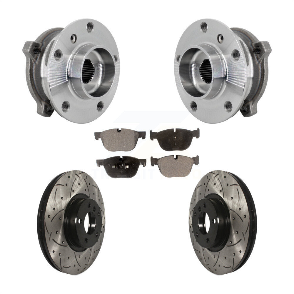 Kit de plaquettes de Rotor de frein, roulement de moyeu avant, fente de perçage, pour BMW X5 X6 M12 x 1.25 Threa