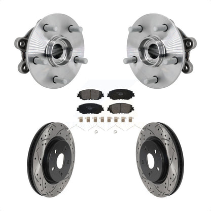 Ensemble de roulement de moyeu avant, fente de perçage revêtue, Kit de plaquettes de Rotor de frein pour Toyota RAV