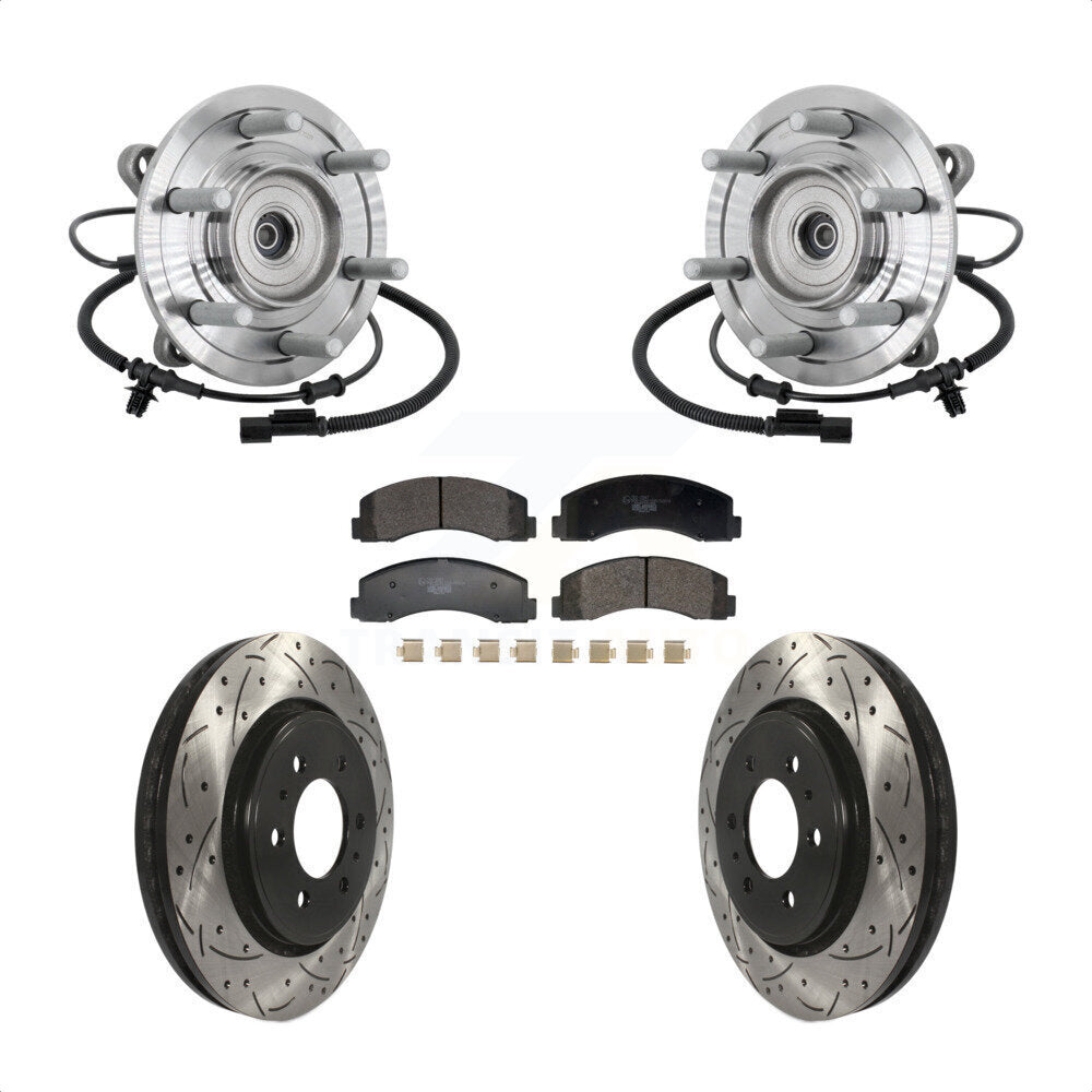 Kit de plaquettes de Rotor de frein, roulement de moyeu avant, fente de perçage, pour Ford F-150 Rapto 2018 – 2020