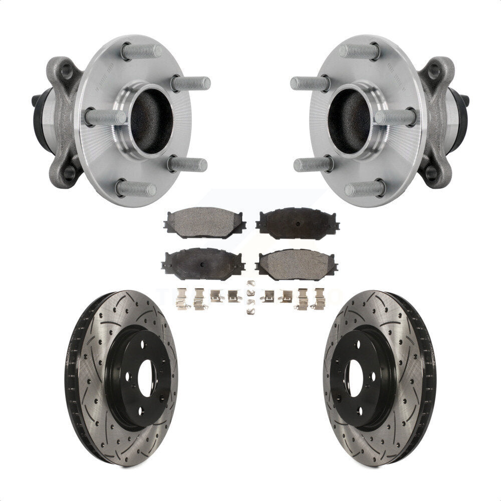 Kit de plaquettes de Rotor de frein, roulement de moyeu avant, fente percée, pour Base Lexus IS250 avec RW