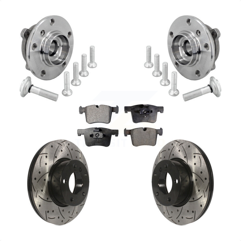 Kit de plaquettes de Rotor de frein, roulement de moyeu avant, fente percée, pour BMW 330i xDrive 230i 430