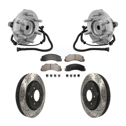 Kit de plaquettes de Rotor de frein à fente percée, roulement de moyeu avant pour Ford F-150 RW 2015 – 2017