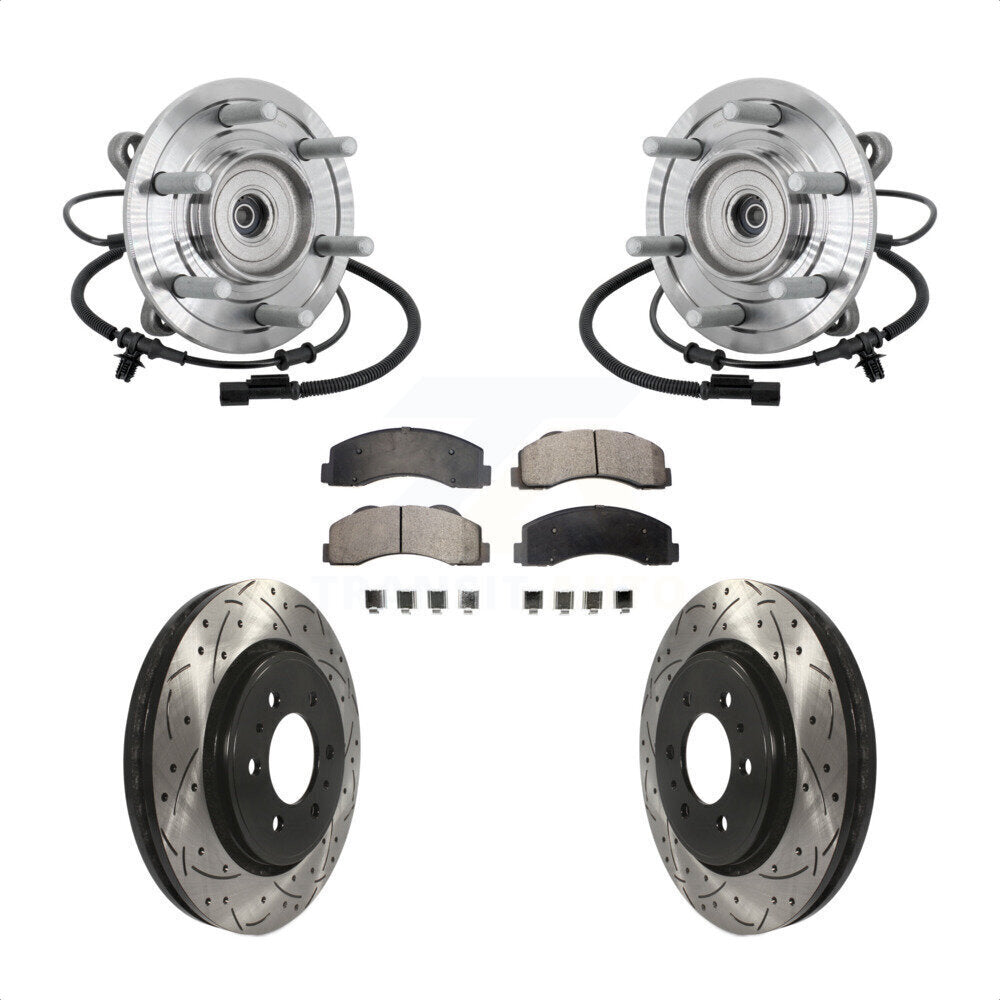 Kit de plaquettes de Rotor de frein, roulement de moyeu avant, fente de perçage, pour Ford F-150 Raptor avec 4W
