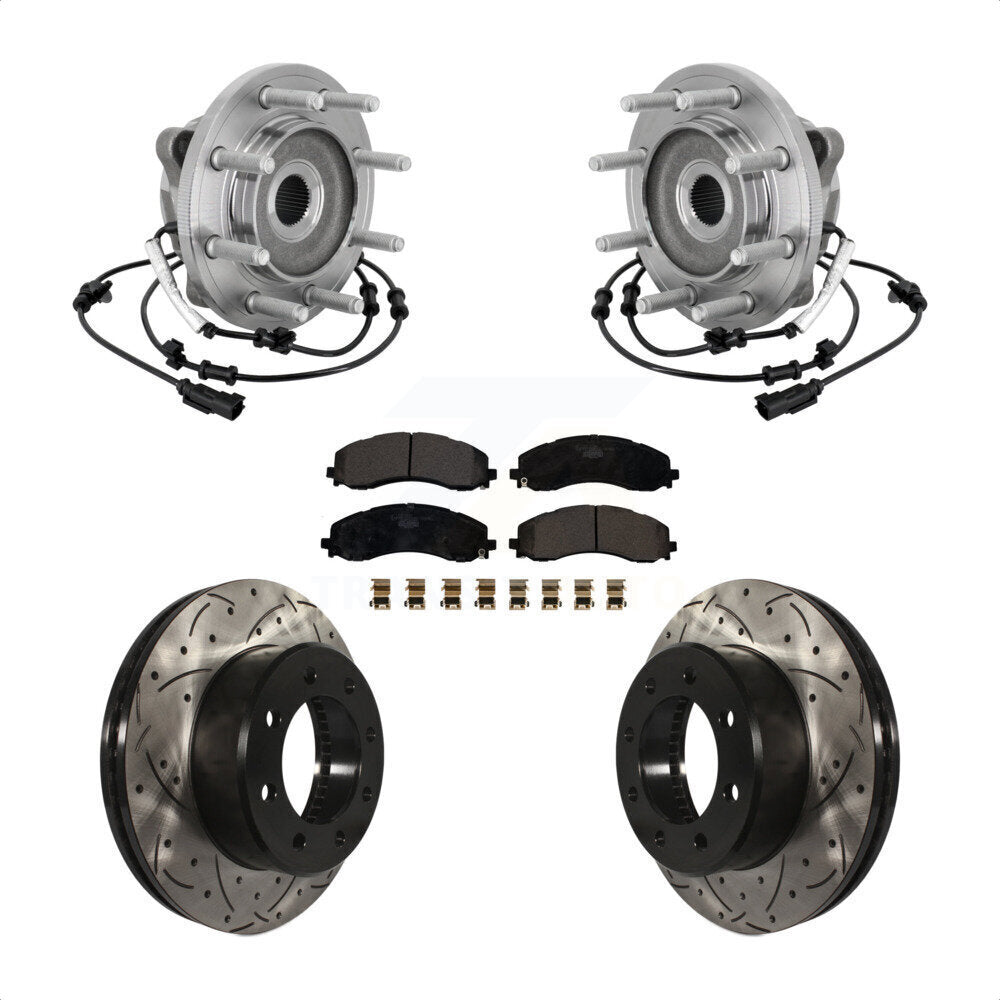 Ensemble de roulement de moyeu avant, fente de perçage, Kit de plaquettes de Rotor de frein pour Ram 2500 350