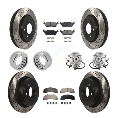 Kit de rotor de frein et de patins de frein enduits de roulement de moyeu avant et arrière (10 pièces) pour Ford F-15