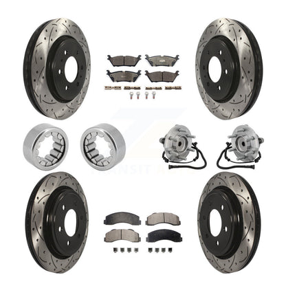 Kit de patins de rotor de frein enduits de roulement de moyeu avant et arrière (10 pièces) pour Ford F-150 RW