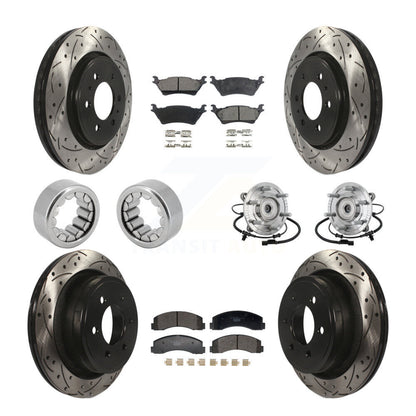 Kit de rotor de frein et de patins de frein enduits de roulement de moyeu avant et arrière (10 pièces) pour Ford F-15