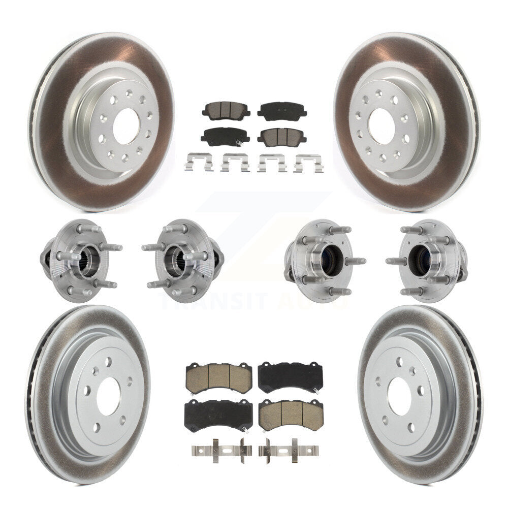 Kit de Rotor et de plaquettes de frein à disque revêtus de roulement de moyeu avant et arrière (10 pièces) pour Cadillac CT