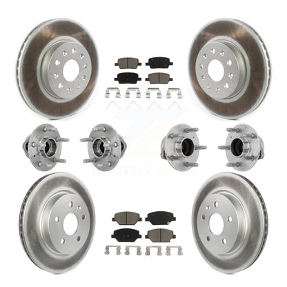 Kit de rotors et plaquettes de frein revêtus de roulement de moyeu avant et arrière (10 pièces) pour Chevrolet Camar