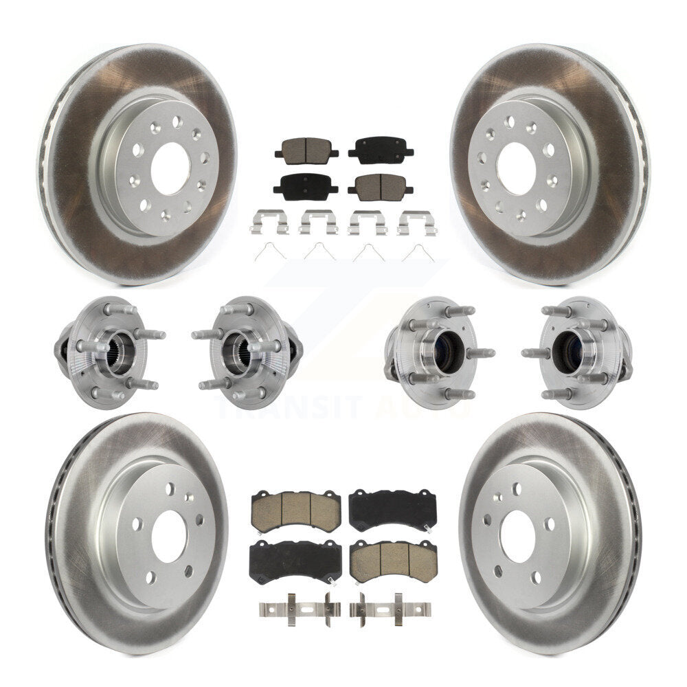 Kit de rotors et plaquettes de frein revêtus de roulement de moyeu avant et arrière (10 pièces) pour Chevrolet Camar