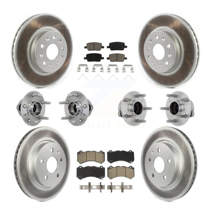 Kit de rotors et plaquettes de frein revêtus de roulement de moyeu avant et arrière (10 pièces) pour Chevrolet Camar