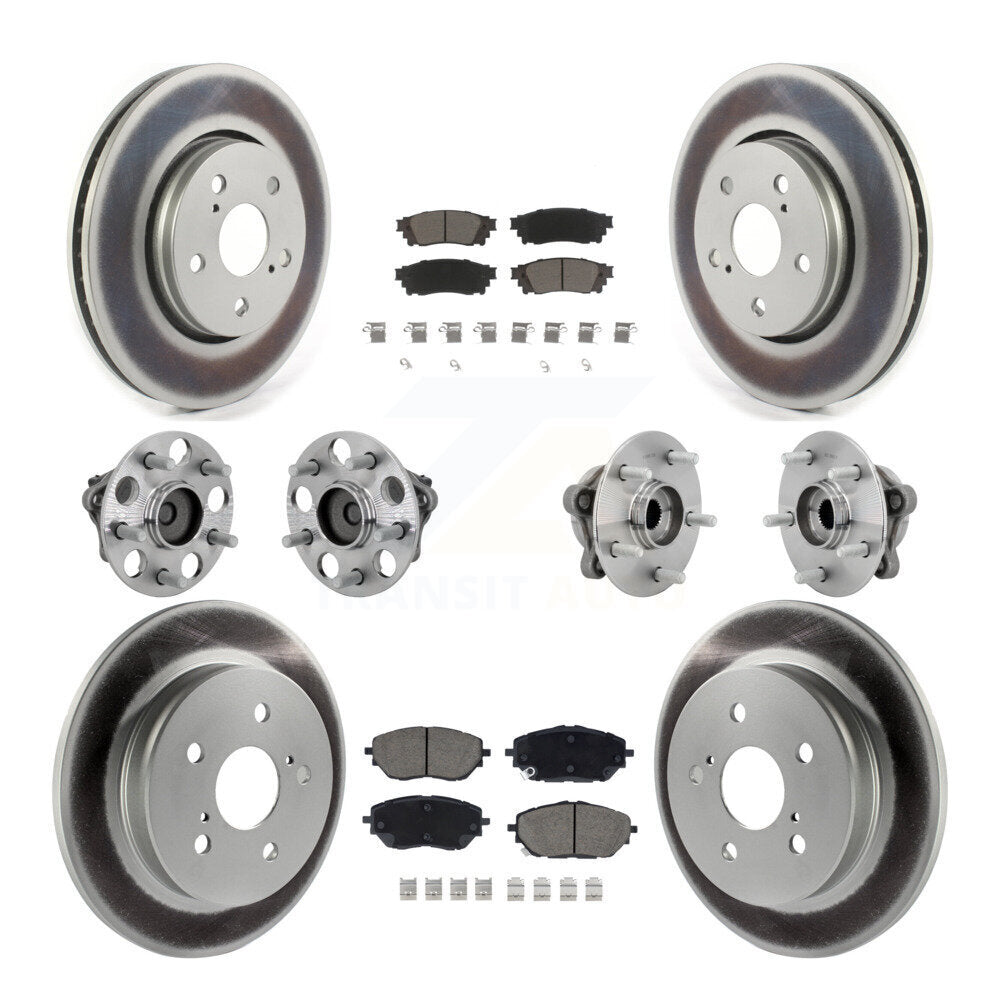 Kit de rotors et plaquettes de frein à disque revêtus de roulement de moyeu avant et arrière (10 pièces) pour Toyota C-H