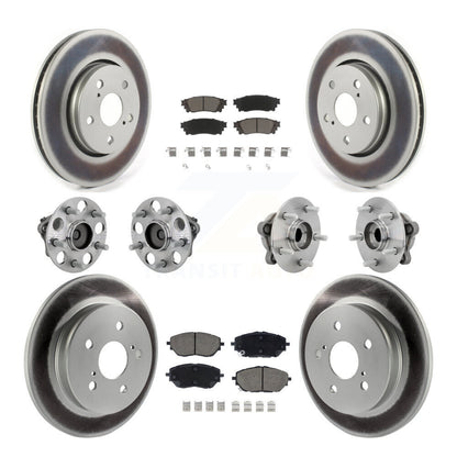 Kit de rotors et plaquettes de frein à disque revêtus de roulement de moyeu avant et arrière (10 pièces) pour Toyota C-H