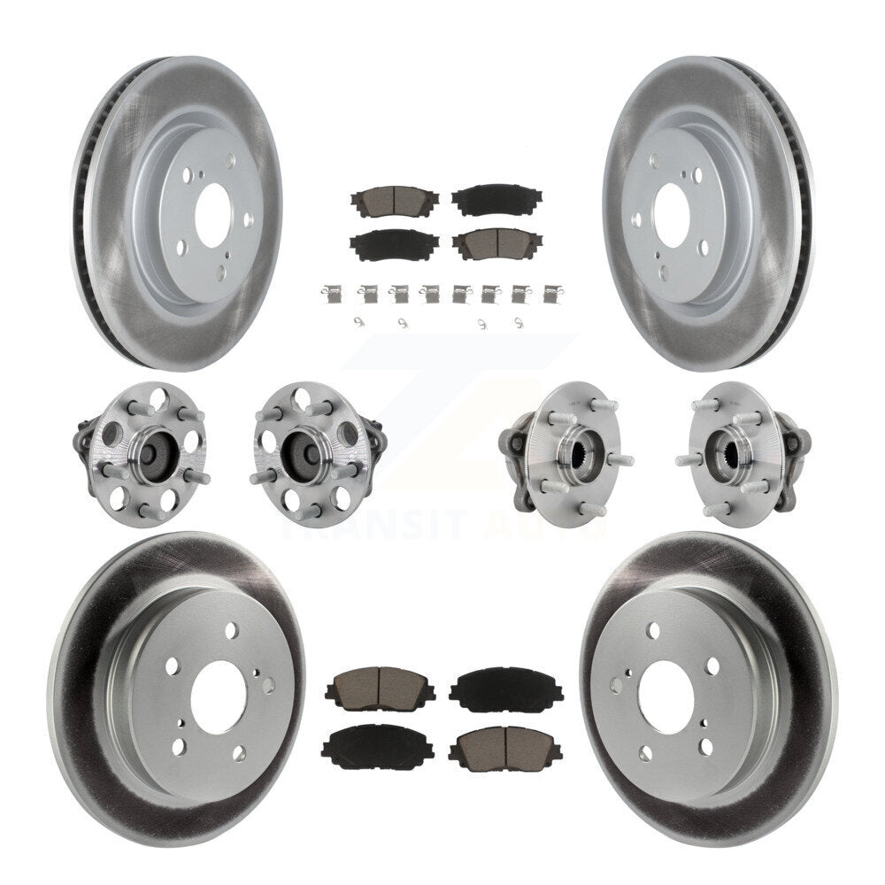 Kit de rotors et plaquettes de frein à disque revêtus de roulement de moyeu avant et arrière (10 pièces) pour Toyota C-H