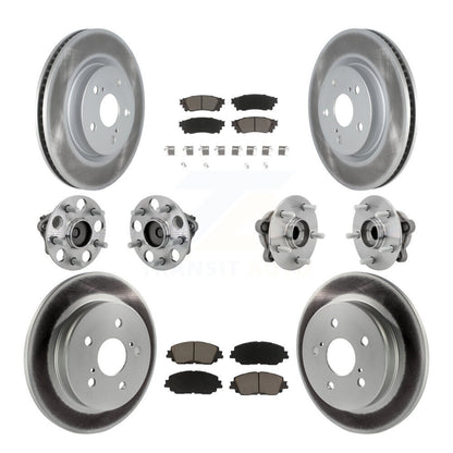 Kit de rotors et plaquettes de frein à disque revêtus de roulement de moyeu avant et arrière (10 pièces) pour Toyota C-H