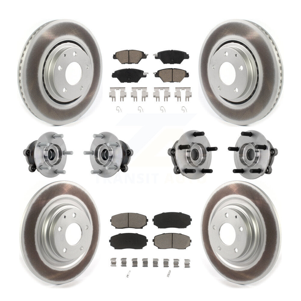 Kit de plaquettes de rotor de frein, roulement de moyeu avant et arrière (10 pièces) pour Mazda CX-9 AW 16-23