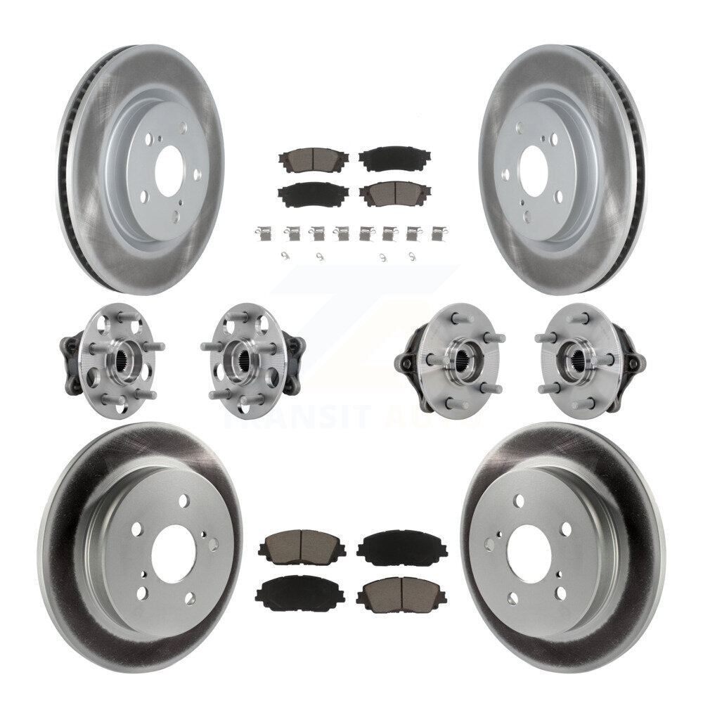 Kit de rotor et de plaquettes de frein revêtus de roulement de moyeu avant et arrière (10 pièces) pour Toyota RAV4 Venz