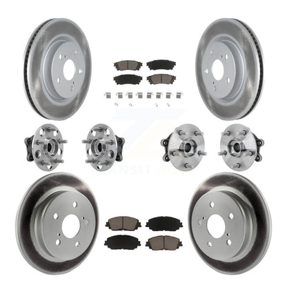 Kit de rotors et plaquettes de frein à disque revêtus de roulement de moyeu avant et arrière (10 pièces) pour Toyota RAV