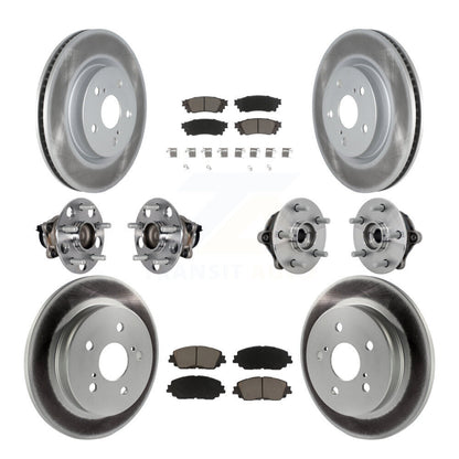 Kit de rotors et plaquettes de frein à disque revêtus de roulement de moyeu avant et arrière (10 pièces) pour Toyota RAV