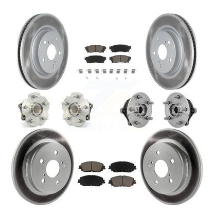 Kit de rotors et plaquettes de frein à disque revêtus de roulement de moyeu avant et arrière (10 pièces) pour Toyota RAV
