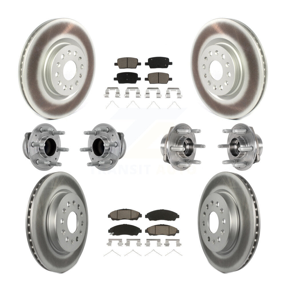 Kit de plaquettes de Rotor de frein enduites de roulement de moyeu avant et arrière (10 pièces) pour Cadillac XT5 Buic