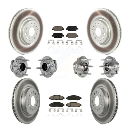 Kit de plaquettes de Rotor de frein enduites de roulement de moyeu avant et arrière (10 pièces) pour Cadillac XT5 Buic