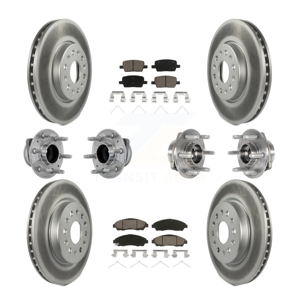 Kit de plaquettes de rotor de frein enduites de roulement de moyeu avant et arrière (10 pièces) pour Chevrolet Travers