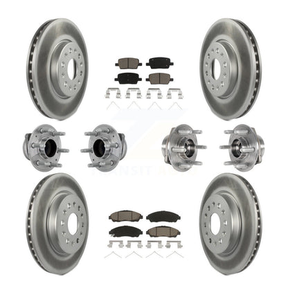 Kit de plaquettes de rotor de frein enduites de roulement de moyeu avant et arrière (10 pièces) pour Chevrolet Travers