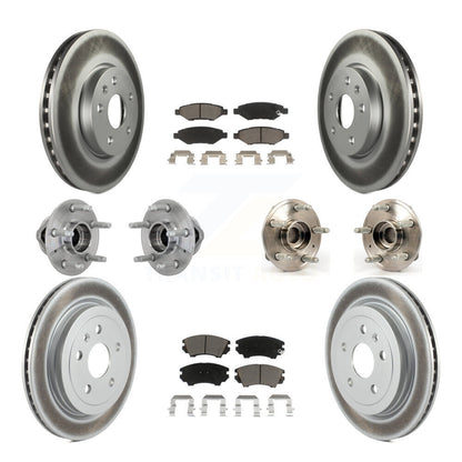 Kit de rotors et plaquettes de frein revêtus de roulement de moyeu avant et arrière (10 pièces) pour Chevrolet Camar