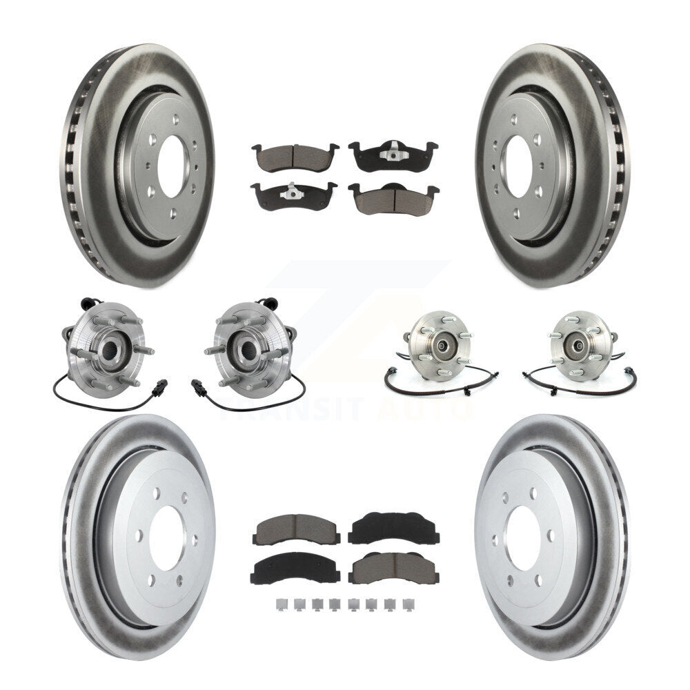 Kit de plaquettes de Rotor de frein revêtues de roulement de moyeu avant et arrière (10 pièces) pour Ford Expedition 4W