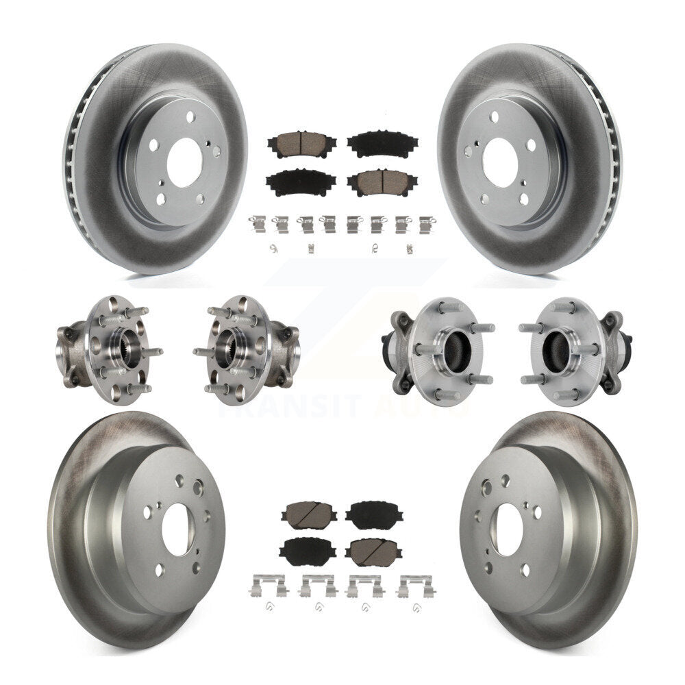 Kit de rotors et plaquettes de frein à disque revêtus de roulement de moyeu avant et arrière (10 pièces) pour Lexus IS25