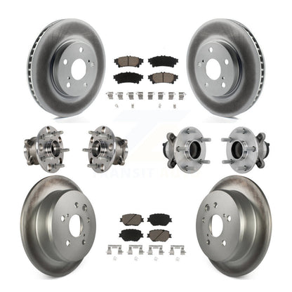 Kit de rotors et plaquettes de frein à disque revêtus de roulement de moyeu avant et arrière (10 pièces) pour Lexus IS25