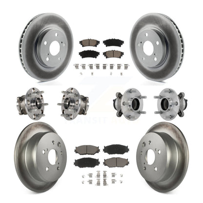 Kit de rotors et plaquettes de frein à disque revêtus de roulement de moyeu avant et arrière (10 pièces) pour Lexus IS25