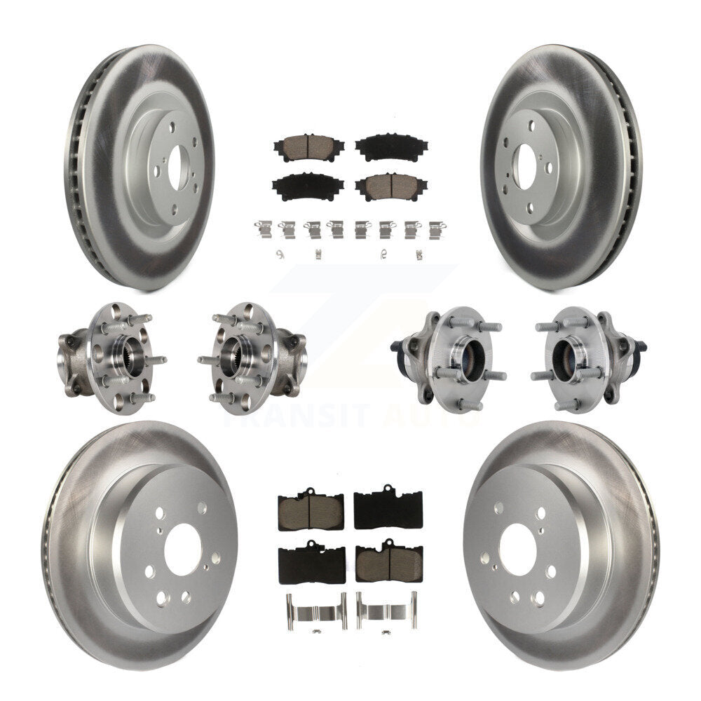 Kit de rotor et de plaquettes de frein revêtus de roulement de moyeu avant et arrière (10 pièces) pour Lexus GS350 RC30