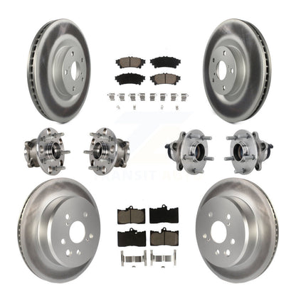 Kit de rotor et de plaquettes de frein revêtus de roulement de moyeu avant et arrière (10 pièces) pour Lexus GS350 RC30