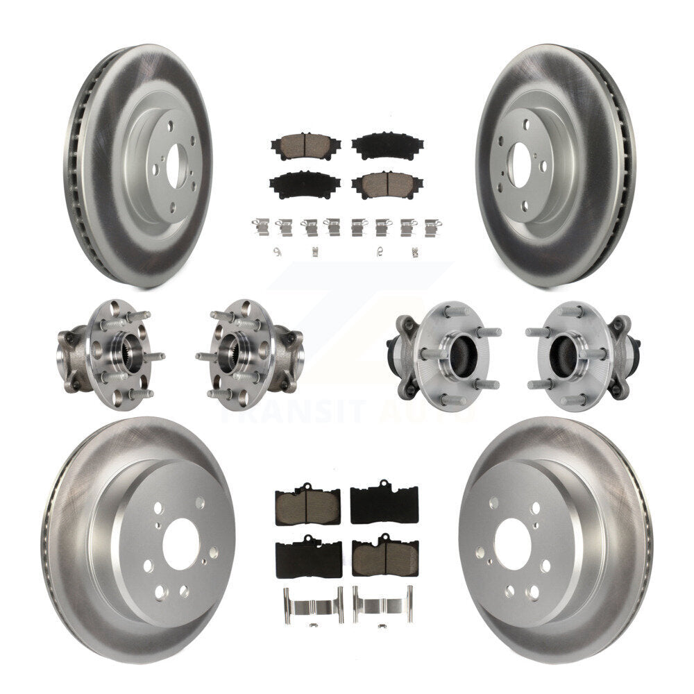 Kit de rotor et de plaquettes de frein revêtus de roulement de moyeu avant et arrière (10 pièces) pour Lexus IS300 IS35