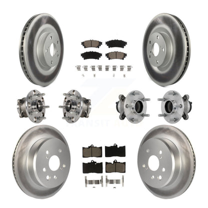 Kit de rotor et de plaquettes de frein revêtus de roulement de moyeu avant et arrière (10 pièces) pour Lexus IS300 IS35