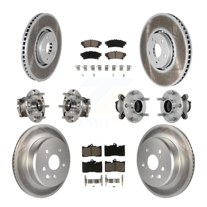 Kit de rotor et de plaquettes de frein revêtus de roulement de moyeu avant et arrière (10 pièces) pour Lexus IS350 IS30