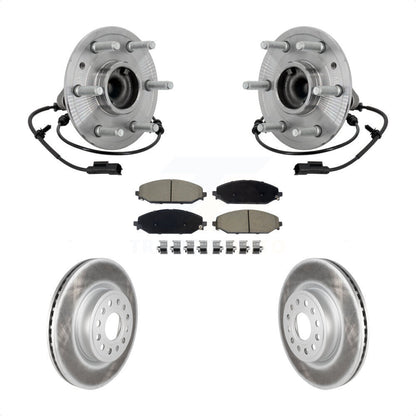 Kit de rotors et plaquettes de frein à disque enduits d'assemblage de roulement de moyeu avant pour Ram 1500