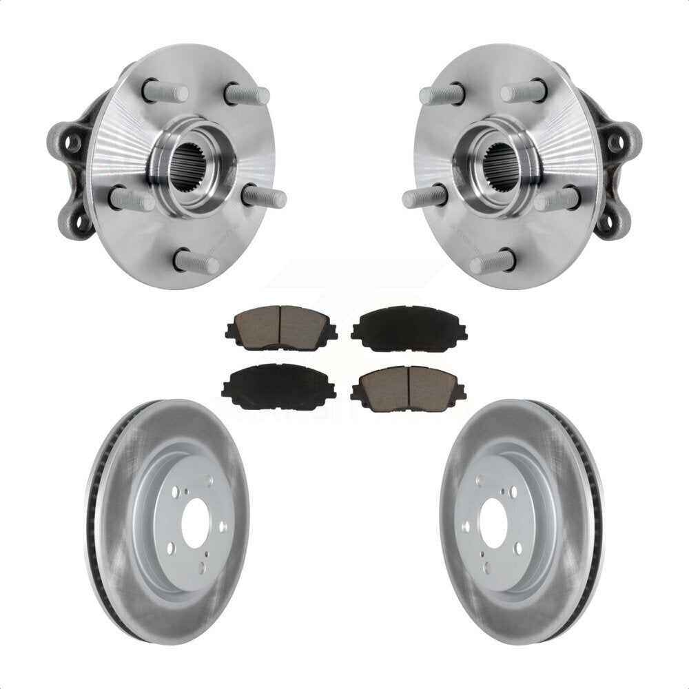 Kit de rotors et plaquettes de frein à disque enduits d'assemblage de roulement de moyeu avant pour Toyota RAV