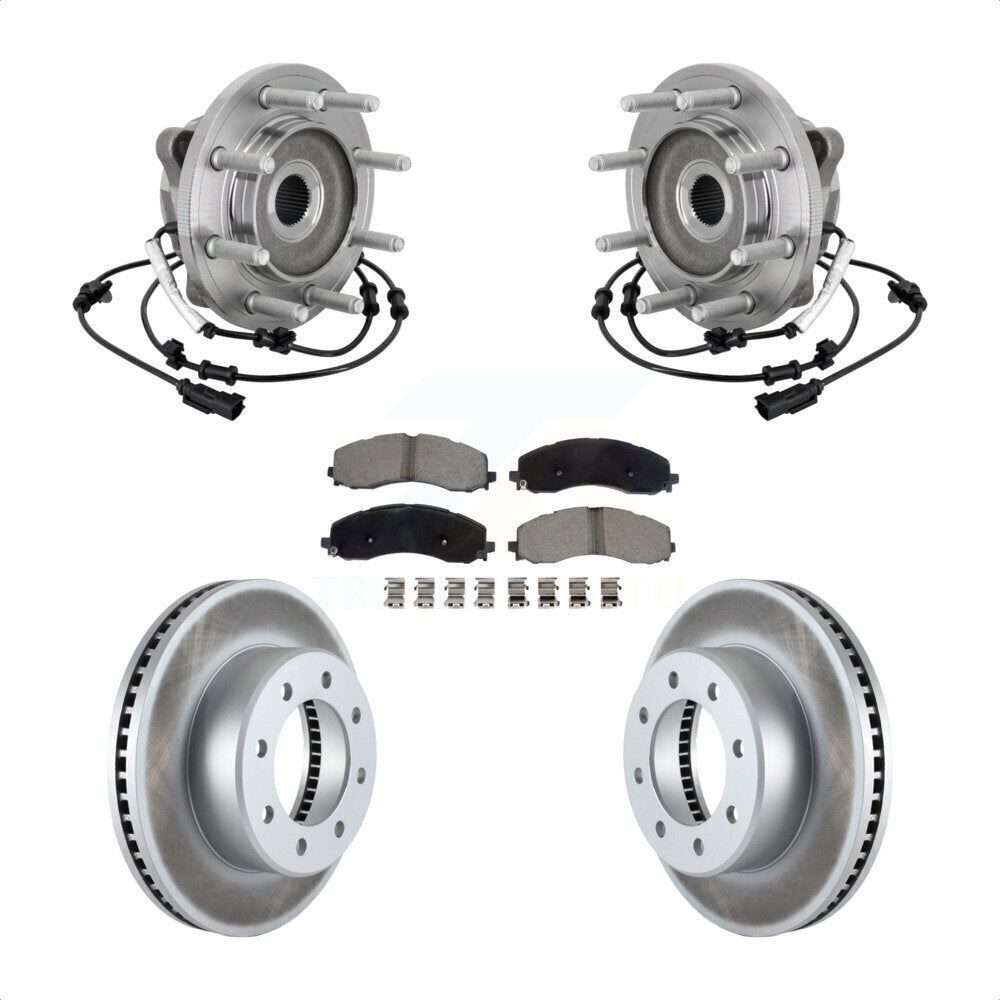Ensemble de roulement de moyeu avant, Rotor de frein à disque revêtu et Kit de plaquettes pour Ram 2500 350