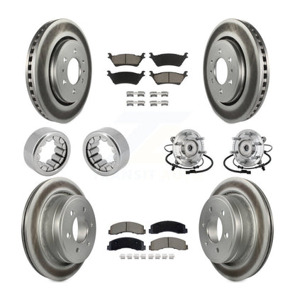 Kit de rotor de frein et de patins de frein enduits de roulement de moyeu avant et arrière (10 pièces) pour Ford F-15