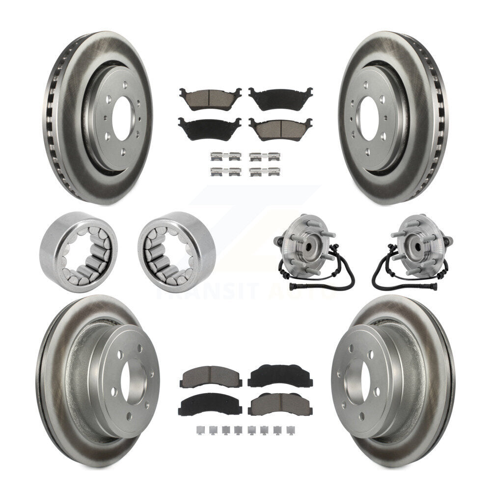 Kit de patins de rotor de frein enduits de roulement de moyeu avant et arrière (10 pièces) pour Ford F-150 RW