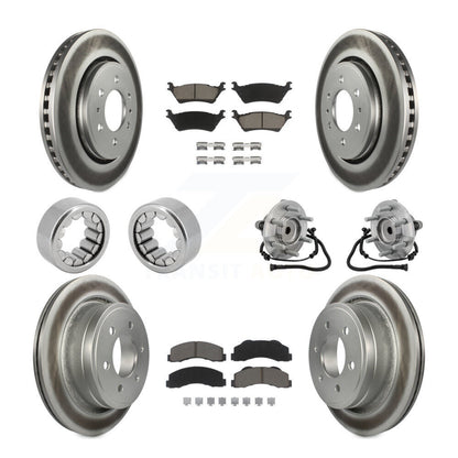 Kit de patins de rotor de frein enduits de roulement de moyeu avant et arrière (10 pièces) pour Ford F-150 RW