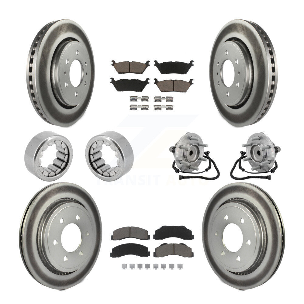 Kit de patins de rotor de frein enduits de roulement de moyeu avant et arrière (10 pièces) pour Ford F-150 RW
