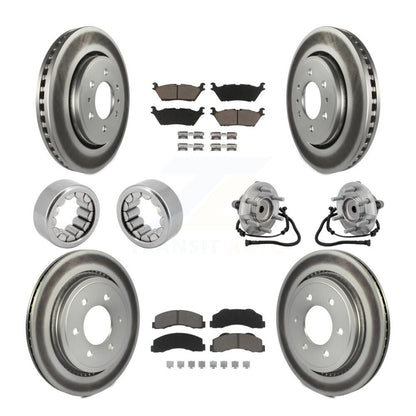 Kit de patins de rotor de frein enduits de roulement de moyeu avant et arrière (10 pièces) pour Ford F-150 RW